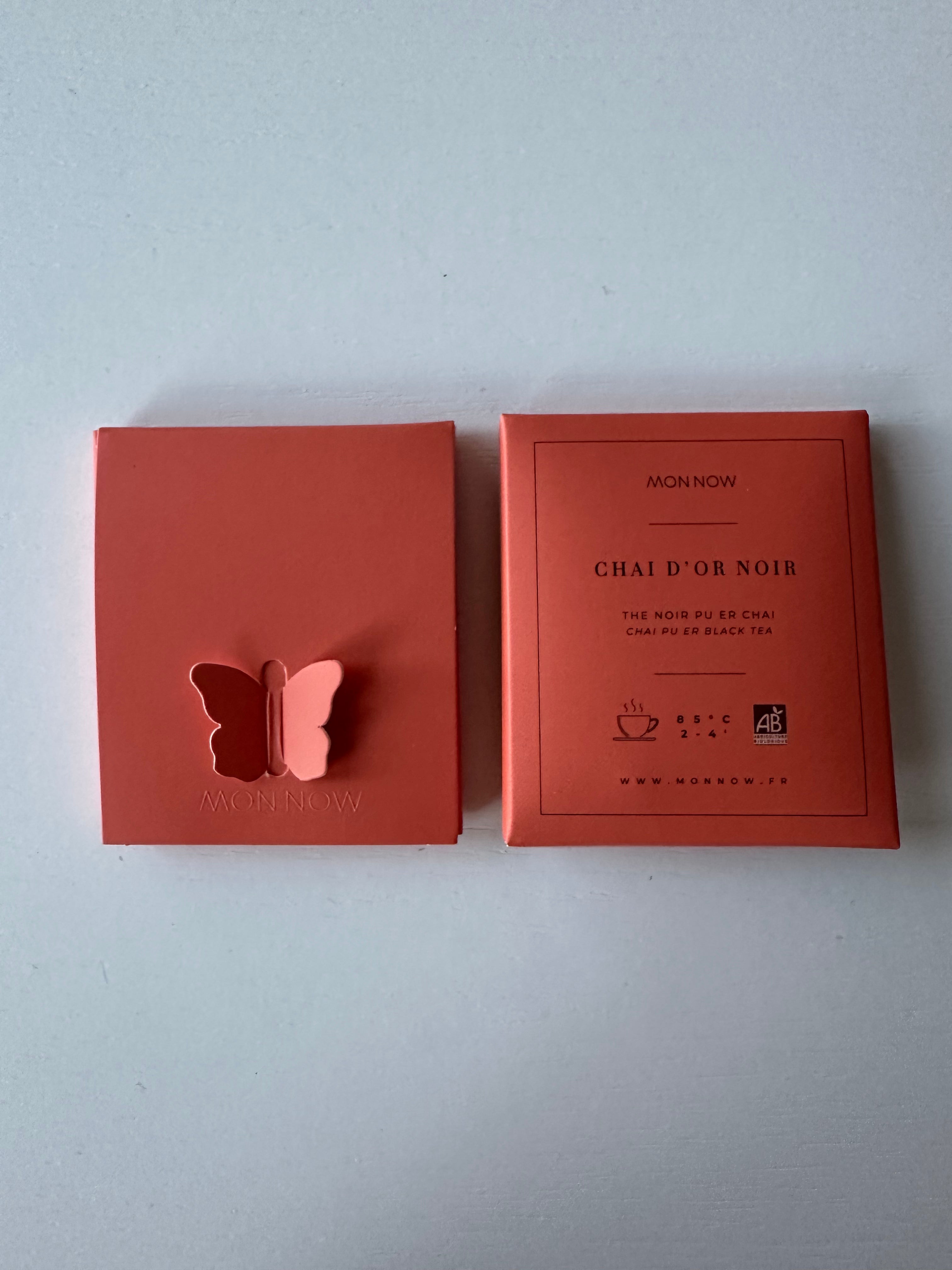 Thé Papillon - Message Positif & Inspiration – Coffret de 8 Thés Chai d'or Bio